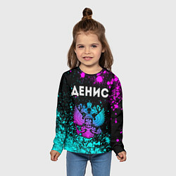 Лонгслив детский Денис Россия, цвет: 3D-принт — фото 2