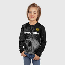 Лонгслив детский Кристина Россия Медведь, цвет: 3D-принт — фото 2