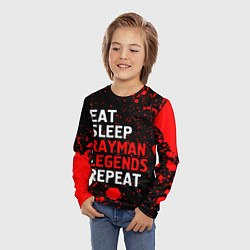 Лонгслив детский Eat Sleep Rayman Legends Repeat Брызги, цвет: 3D-принт — фото 2