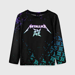 Лонгслив детский Metallica металлика neon, цвет: 3D-принт