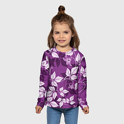 Лонгслив детский Фиолетовый вьюнок, цвет: 3D-принт — фото 2
