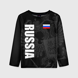 Лонгслив детский RUSSIA - BLACK EDITION, цвет: 3D-принт