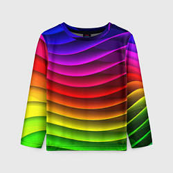 Лонгслив детский Color line neon pattern Abstraction Summer 2023, цвет: 3D-принт