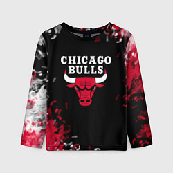 Лонгслив детский Чикаго Буллз Chicago Bulls Огонь, цвет: 3D-принт