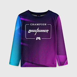 Лонгслив детский Ghostrunner Gaming Champion: рамка с лого и джойст, цвет: 3D-принт