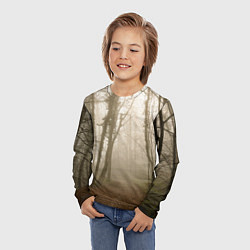 Лонгслив детский Туманный лес на восходе, цвет: 3D-принт — фото 2