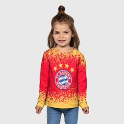Лонгслив детский Bayern munchen красно желтый фон, цвет: 3D-принт — фото 2