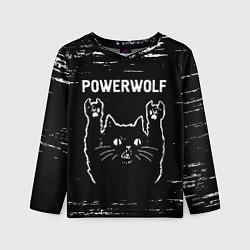 Детский лонгслив Группа Powerwolf и Рок Кот