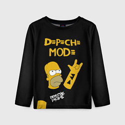 Лонгслив детский Depeche Mode Гомер Симпсон рокер, цвет: 3D-принт