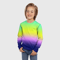 Лонгслив детский Разноцветный размытый фон градиент, цвет: 3D-принт — фото 2