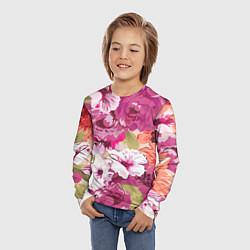 Лонгслив детский Красочный цветочный паттерн Лето Fashion trend 202, цвет: 3D-принт — фото 2