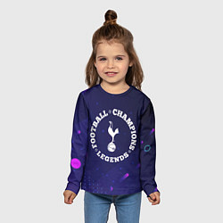 Лонгслив детский Символ Tottenham и круглая надпись Football Legend, цвет: 3D-принт — фото 2