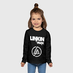 Лонгслив детский Linkin Park логотип и надпись, цвет: 3D-принт — фото 2