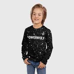 Лонгслив детский Powerwolf Glitch на темном фоне, цвет: 3D-принт — фото 2