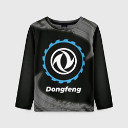 Лонгслив детский Dongfeng в стиле Top Gear со следами шин на фоне, цвет: 3D-принт