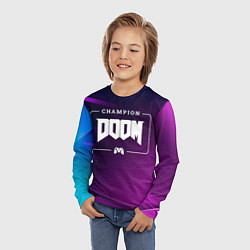 Лонгслив детский Doom Gaming Champion: рамка с лого и джойстиком на, цвет: 3D-принт — фото 2