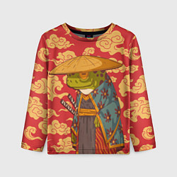Лонгслив детский Старая самурайская лягуха, цвет: 3D-принт
