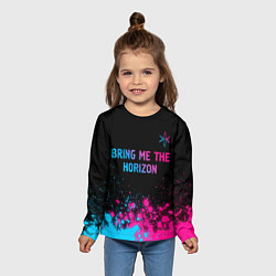 Лонгслив детский Bring Me the Horizon Neon Gradient, цвет: 3D-принт — фото 2