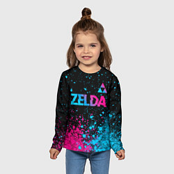 Лонгслив детский Zelda Neon Triforce, цвет: 3D-принт — фото 2