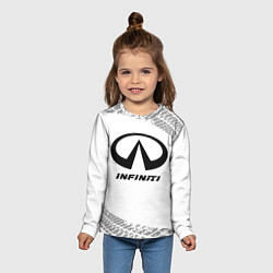 Лонгслив детский Infiniti Speed на светлом фоне со следами шин, цвет: 3D-принт — фото 2