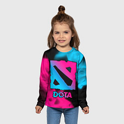Лонгслив детский Dota Neon Gradient, цвет: 3D-принт — фото 2