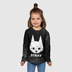 Лонгслив детский Stray с потертостями на темном фоне, цвет: 3D-принт — фото 2