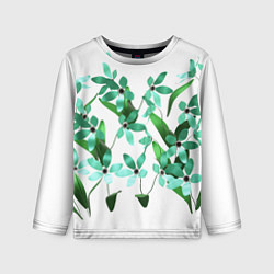 Лонгслив детский Flowers green light, цвет: 3D-принт