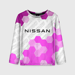 Лонгслив детский Nissan pro racing: символ сверху, цвет: 3D-принт