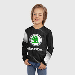 Лонгслив детский Skoda Абстракция, цвет: 3D-принт — фото 2