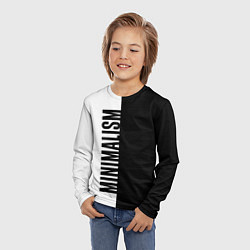 Лонгслив детский MINIMALISM - BLACK AND WHITE, цвет: 3D-принт — фото 2