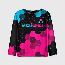 Лонгслив детский Apex Legends - neon gradient: символ сверху, цвет: 3D-принт