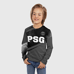 Лонгслив детский PSG sport на темном фоне: символ сверху, цвет: 3D-принт — фото 2