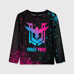 Лонгслив детский Free Fire - neon gradient, цвет: 3D-принт