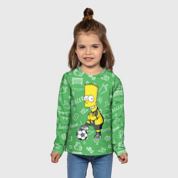Лонгслив детский Барт Симпсон - крутой футболист!, цвет: 3D-принт — фото 2