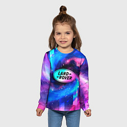 Лонгслив детский Land Rover неоновый космос, цвет: 3D-принт — фото 2