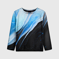 Лонгслив детский Тёмно-синий мрамор, цвет: 3D-принт