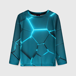 Детский лонгслив Ледяные неоновые геометрические плиты