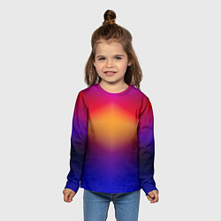 Лонгслив детский Красно-синий градиентный узор, цвет: 3D-принт — фото 2