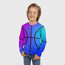 Лонгслив детский Градиентный баскетбольный мяч, цвет: 3D-принт — фото 2