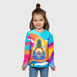 Лонгслив детский Акула и ананас, цвет: 3D-принт — фото 2