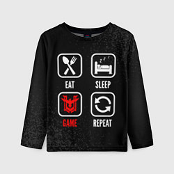 Лонгслив детский Eat, sleep, Free Fire, repeat, цвет: 3D-принт