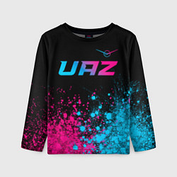 Детский лонгслив UAZ - neon gradient: символ сверху
