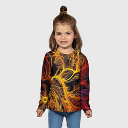 Лонгслив детский Фрактальные перья, цвет: 3D-принт — фото 2