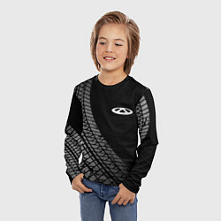 Лонгслив детский Chery tire tracks, цвет: 3D-принт — фото 2
