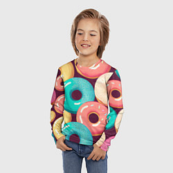 Лонгслив детский Пончики и только пончики, цвет: 3D-принт — фото 2