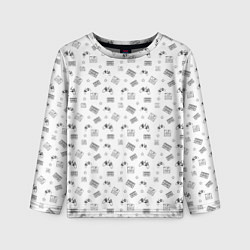 Детский лонгслив 90s pattern on white