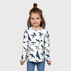 Лонгслив детский Ласточки парят в небе, цвет: 3D-принт — фото 2