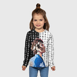 Лонгслив детский Танджиро Комадо - Клинок, цвет: 3D-принт — фото 2