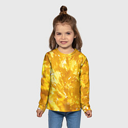 Лонгслив детский Золотые листья на ветках, цвет: 3D-принт — фото 2