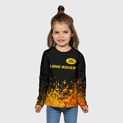 Лонгслив детский Land Rover - gold gradient: символ сверху, цвет: 3D-принт — фото 2